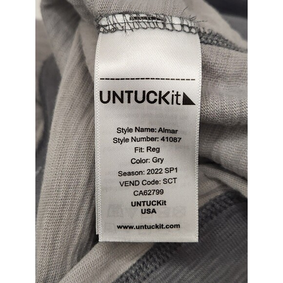 UNTUCKit Pocket T-Shirt Men's XL Gray Long Sleeve Cotton Crew Casual Almar - Picture 5 of 5